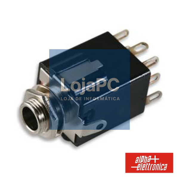FICHA JACK 6.35MM FÊMEA ST DE PAINEL 3P 8 CONTACTOS