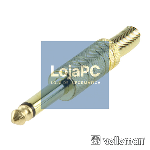FICHA JACK 6.35MM MACHO C/ PROTEÇÃO MOLA DOURADO MN