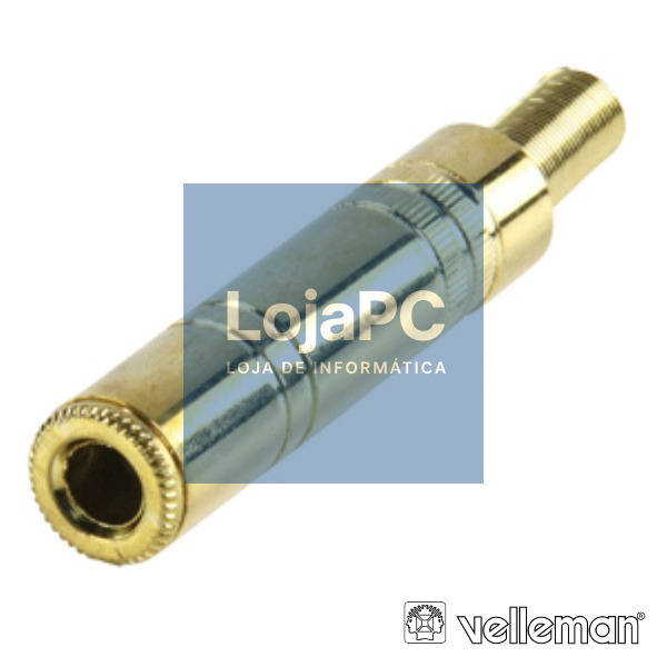 FICHA JACK 6.35MM FÊMEA ST DOURADA C/ GUARDA CABO