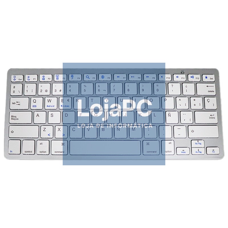 Keyboard PC Spanish Bluetooth Slim COOL White