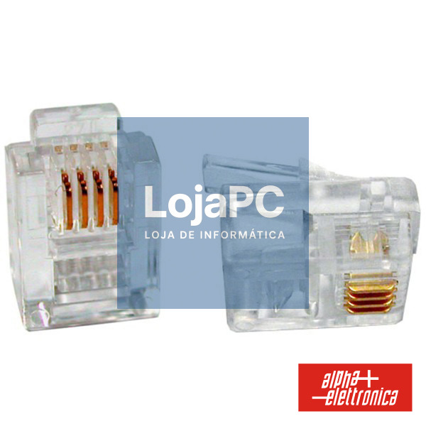 FICHA TELEFONE RJ11 MODULAR 6P4C