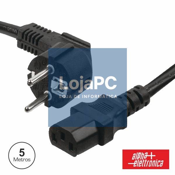 CABO ALIMENTAÇÃO SCHUKO MACHO 3P / IEC C13 FÊMEA 5M PRETO