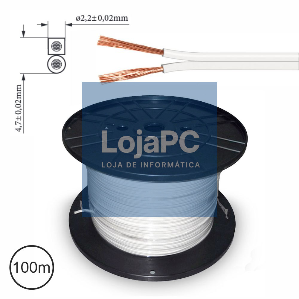 Cabo Coluna 2x0.75mm Branco Paralelo