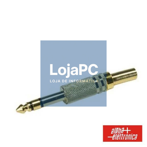 FICHA JACK 6.35MM MACHO C/ PROTEÇÃO MOLA DOURADO ST