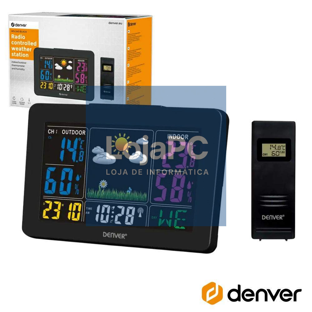 Estação Meteorológica S/ Fios C/ Visor Preto DENVER