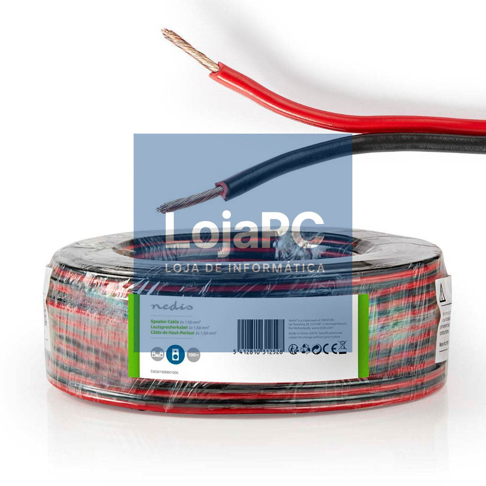 Cabo Coluna 2x1.50mm Preto/Vermelho
