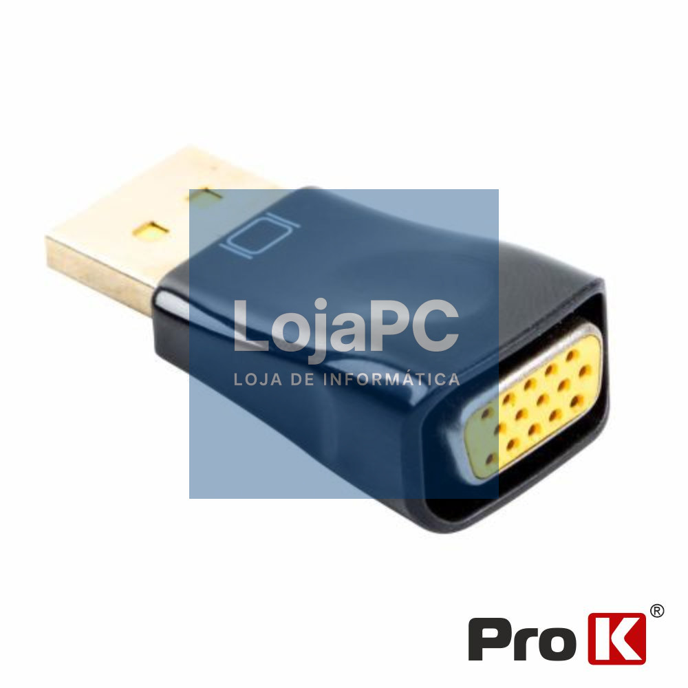 Ficha Adaptadora Displayport Macho / VGA Fêmea PROK