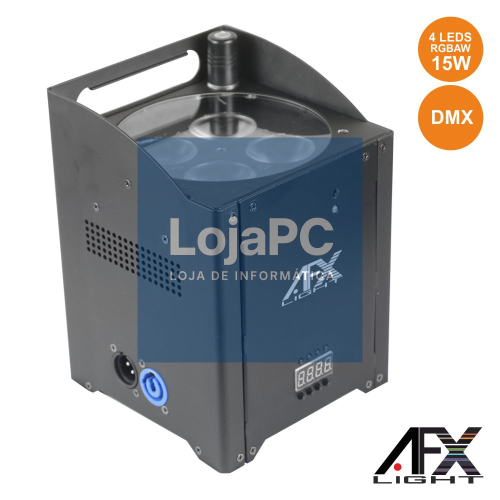 PROJETOR LUZ C/ 4 LEDS 15W RGBAW BATERIA DMX AFXLIGHT