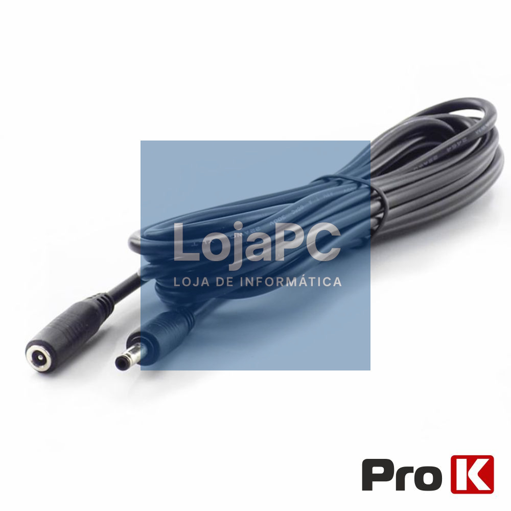 Cabo Alimentação DC Macho / Fêmea 5.5x2.5mm 3M PROK