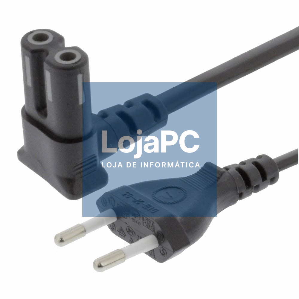 CABO ALIMENTAÇÃO AC PLANO ÂNGULAR / TIPO 8 IEC C7 ÂNGULAR 2M