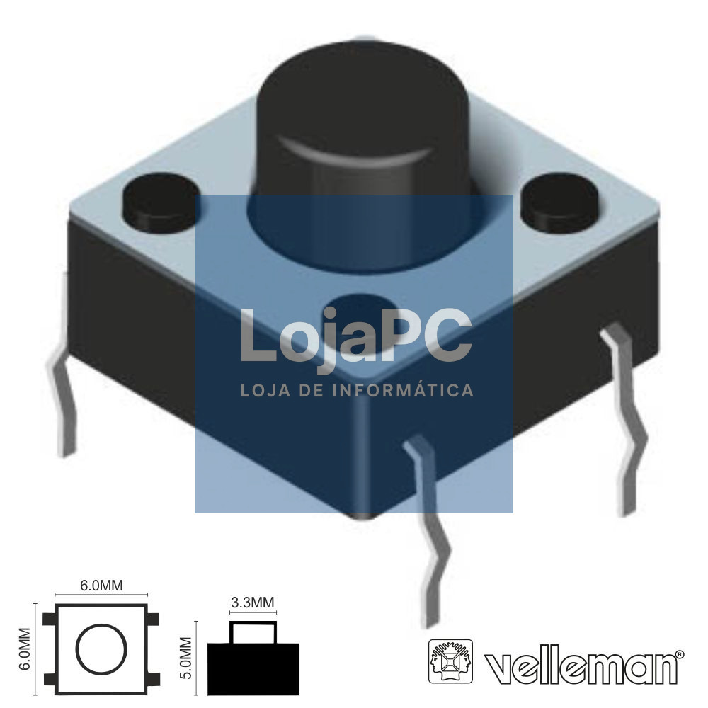 COMUTADOR MICRO SWITCH 6x6MM ALTURA 5MM VELLEMAN