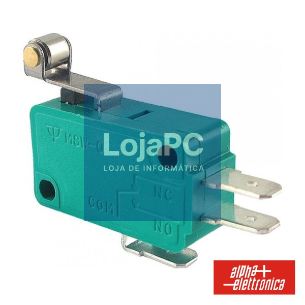COMUTADOR MICROSWITCH 16A PATILHA PEQUENA C/ RODIZIO