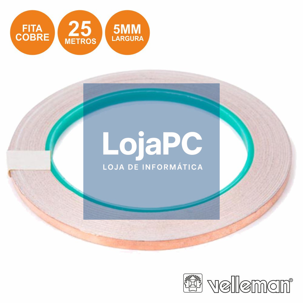 FITA ADESIVA EM COBRE 5MM 25M VELLEMAN