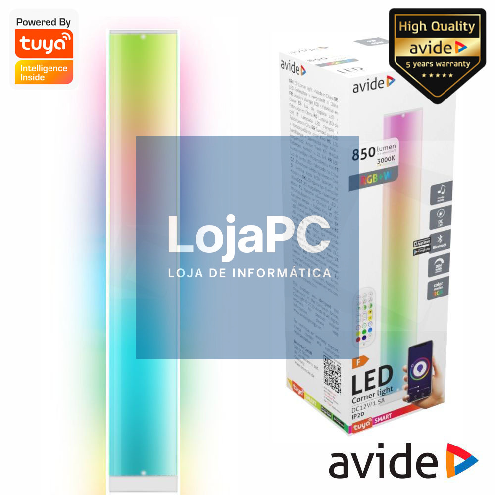 Tubo LED RGB+3000K 11.5W C/ Sensor Som Bluetooth WIFI AVIDE