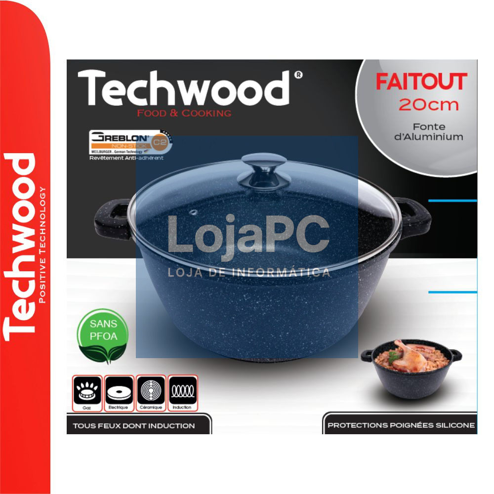Panela Ø20cm Inox C/ Tampa Vidro Ménage TECHWOOD