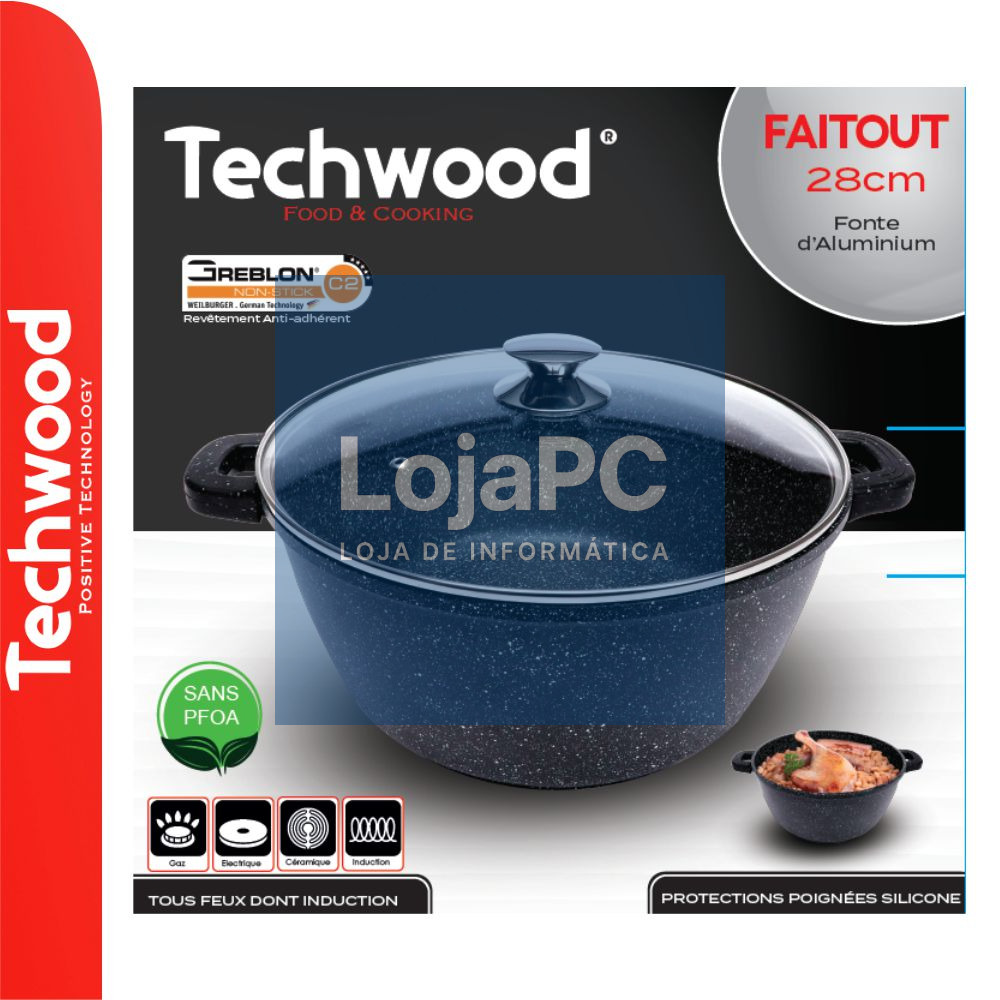 Panela Ø28cm Inox C/ Tampa Vidro Ménage TECHWOOD
