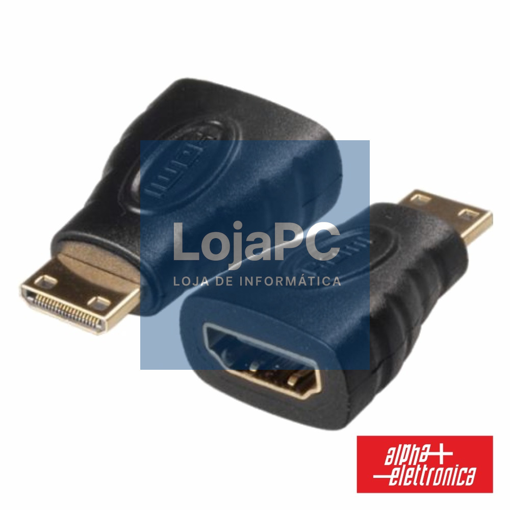 FICHA ADAPTADORA HDMI FÊMEA / MINI HDMI MACHO DOURADA
