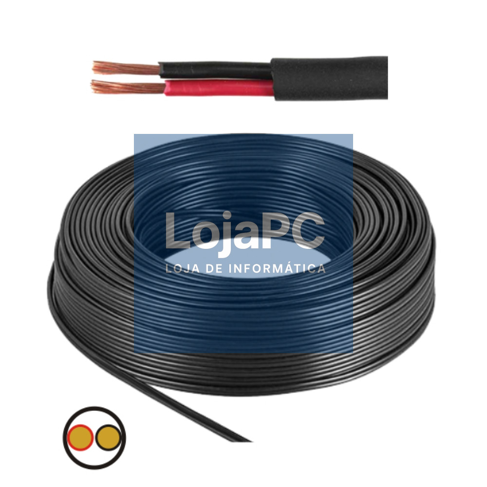 CABO COLUNA 2X1.50MM PRETO REDONDO