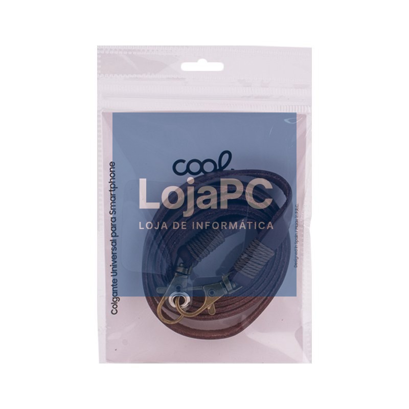 Leatherette Hanging Cord COOL Universal with Card for Smartphone Brown — imagem 4