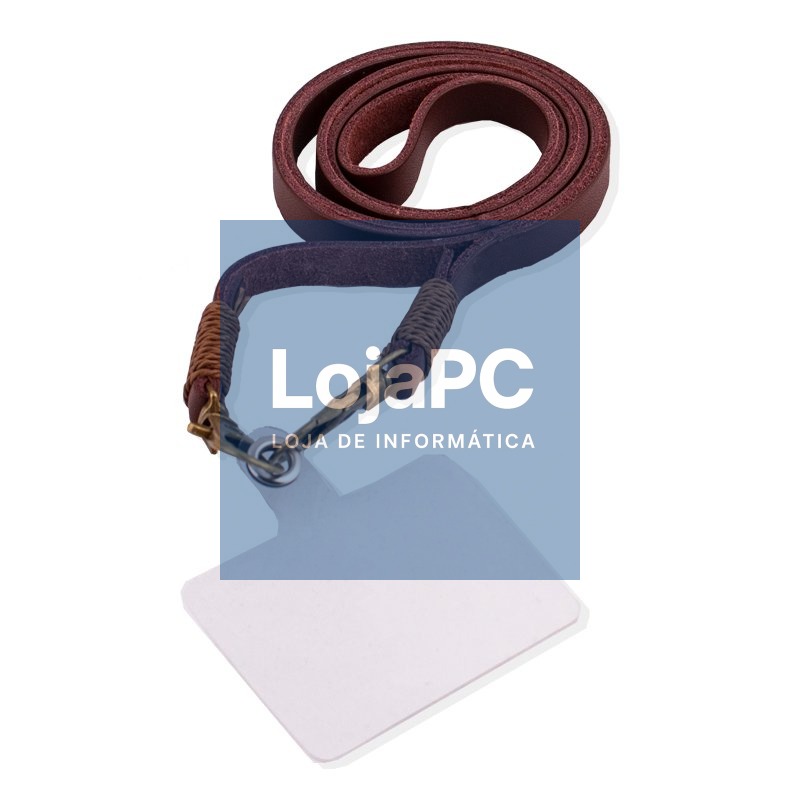 Leatherette Hanging Cord COOL Universal with Card for Smartphone Brown — imagem 3