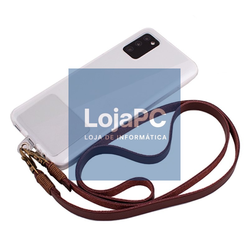 Leatherette Hanging Cord COOL Universal with Card for Smartphone Brown