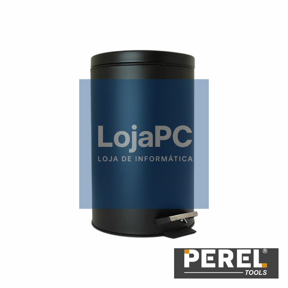 Caixote De Lixo com Pedal Em Metal Preto Mate 14L PEREL