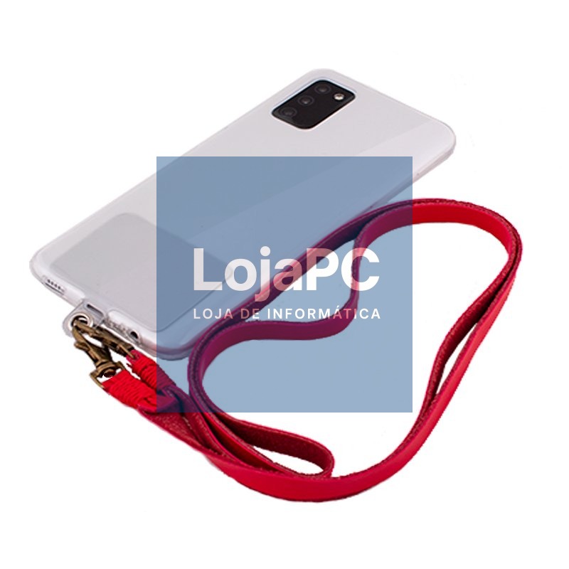 Leatherette Hanging Cord COOL Universal with Card for Smartphone Red