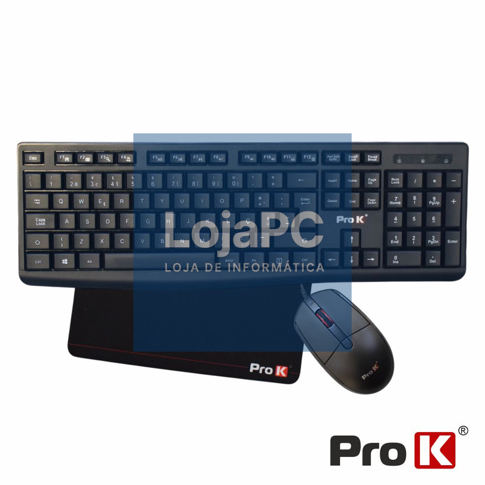 Conjunto de Teclado e Rato C/ Fios + Oferta Tapete Rato PROK