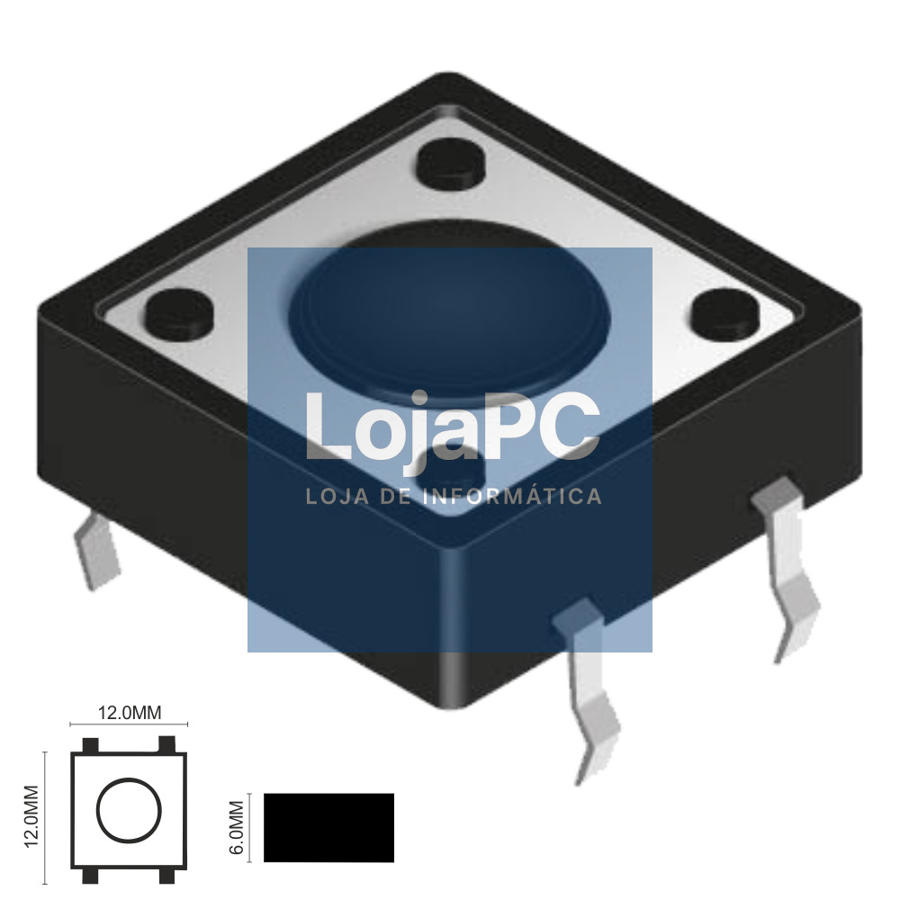 INTERRUPTOR MICRO SWITCH 12x12MM ALTURA 6MM