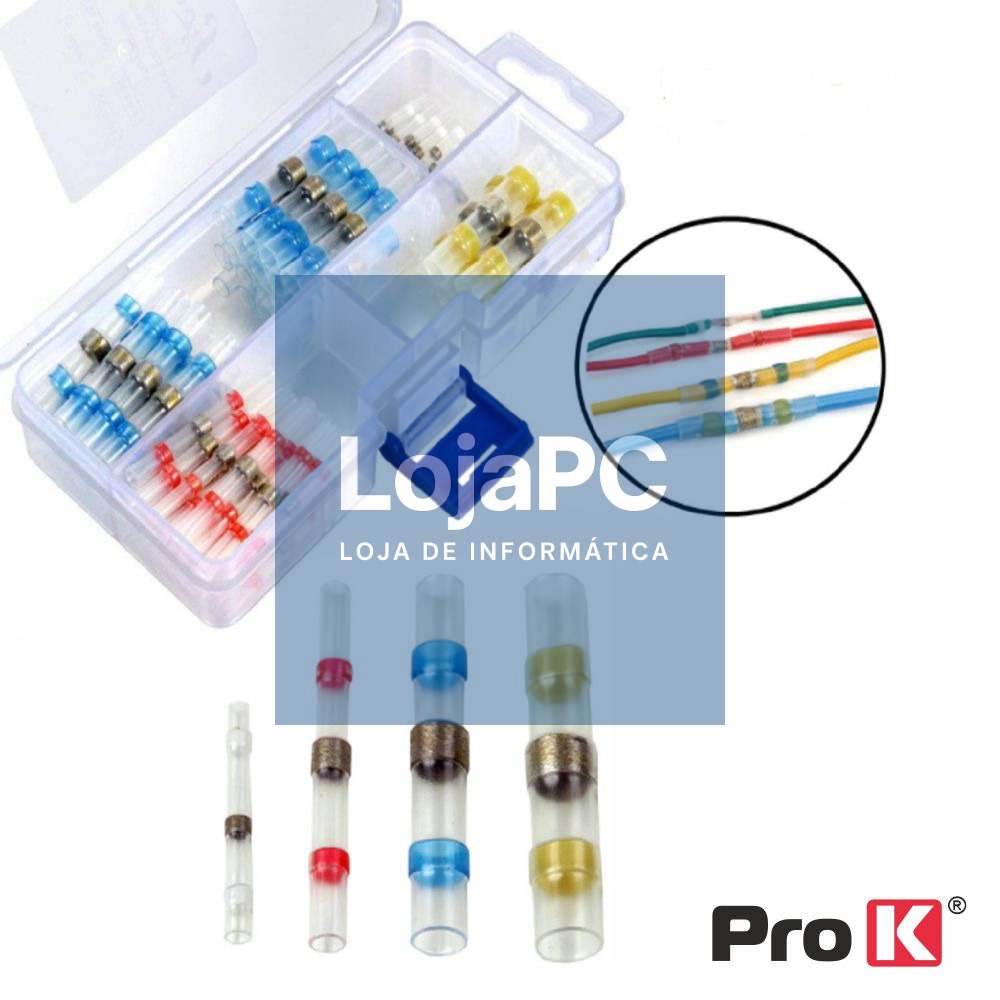 Conjunto 50 Uniões Termoretractil Com Solda 0.25-6.0mm PROK