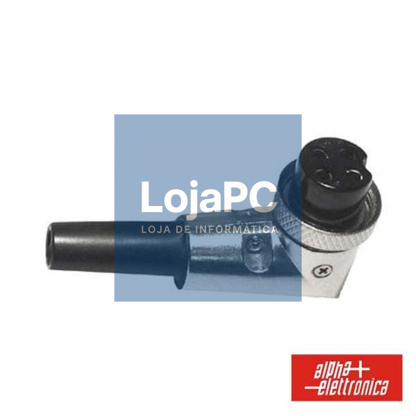 FICHA MICROFONE 4P FÊMEA 90º ÂNGULAR