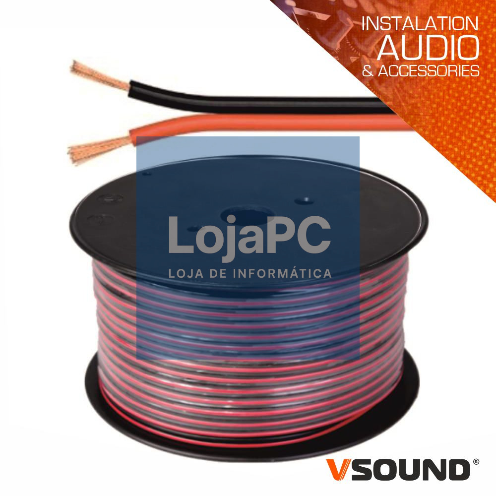 CABO COLUNA 2X0.50MM PRETO/VERMELHO PARALELO VSOUND