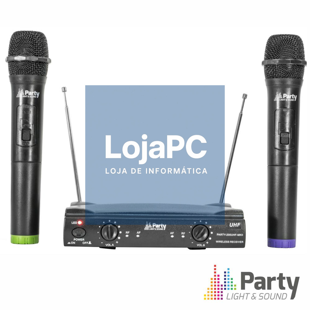 CENTRAL MICROFONE S/ FIOS 2 CANAIS UHF 863.2/864.2MHz PARTY