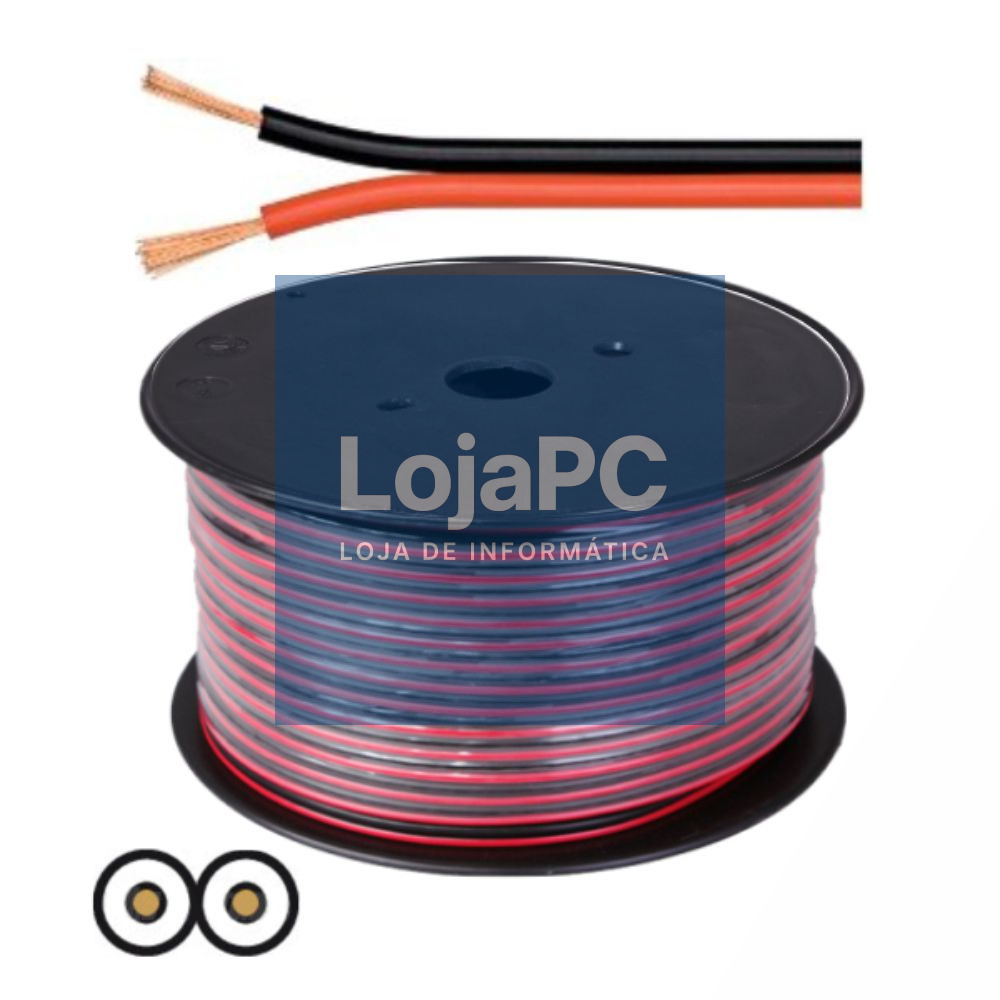 CABO COLUNA 2X0.75MM PRETO/VERMELHO PARALELO VSOUND