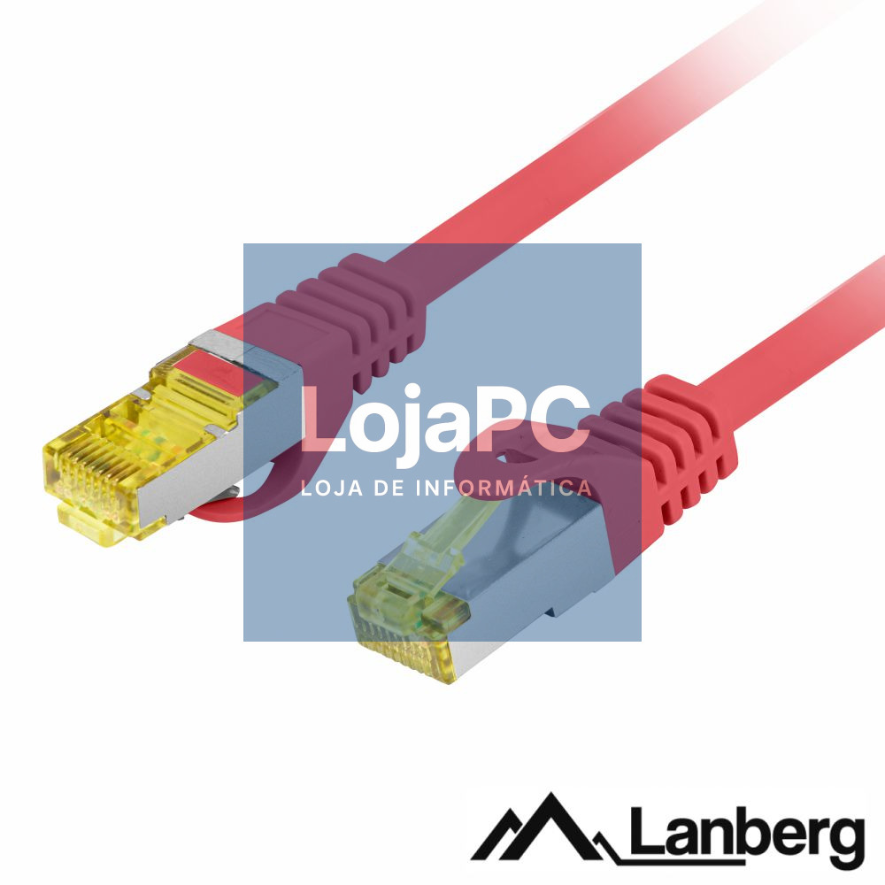 Cabo S/FTP LSZH CAT6A 0.25m Vermelho LANBERG