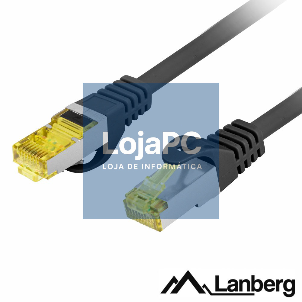 Cabo S/FTP LSZH CAT6A 0.25m Preto LANBERG