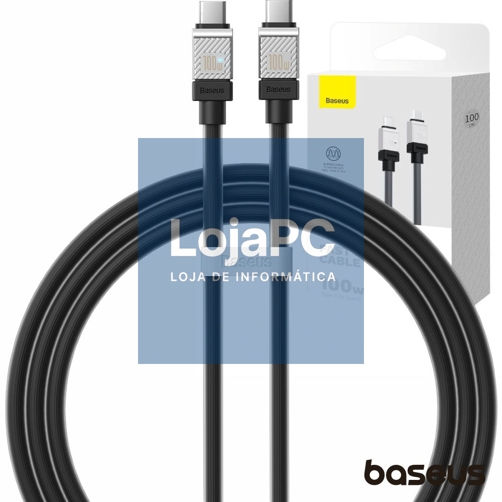 Cabo USB-C Macho P/ USB-C Macho 100W PD 1m Coolplay BASEUS