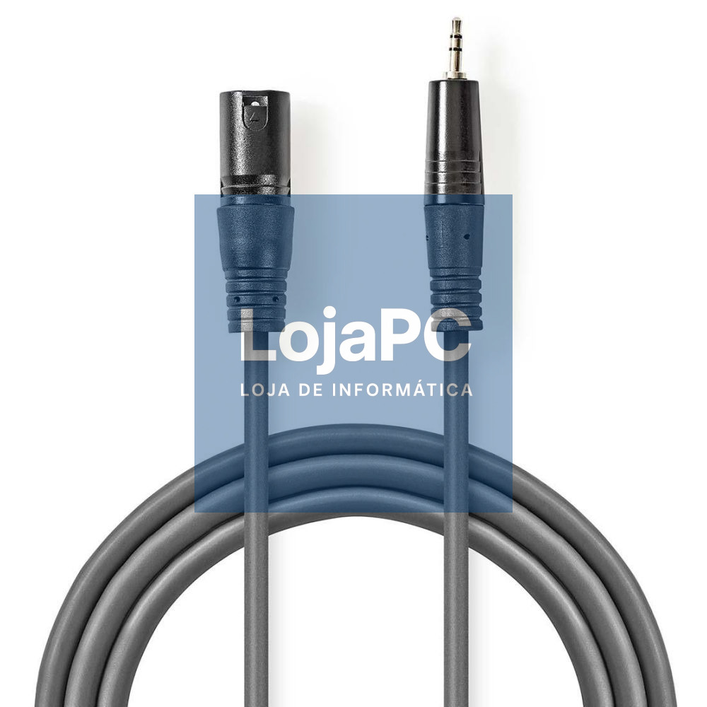 Cabo XLR 3P Macho / Mini Jack 3.5mm Macho 3m Cinza