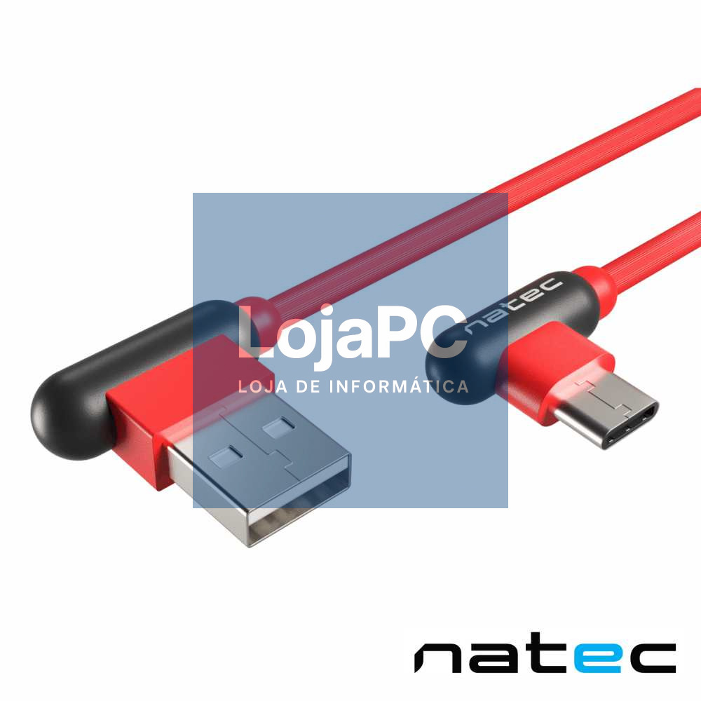 Cabo USB-A 2.0 Macho/ USB-C Macho 90º 1M PRATI NATEC