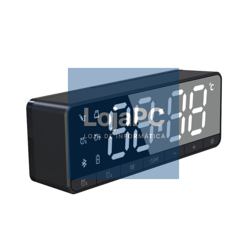 Relógio Despertador Bluetooth/MicroSD