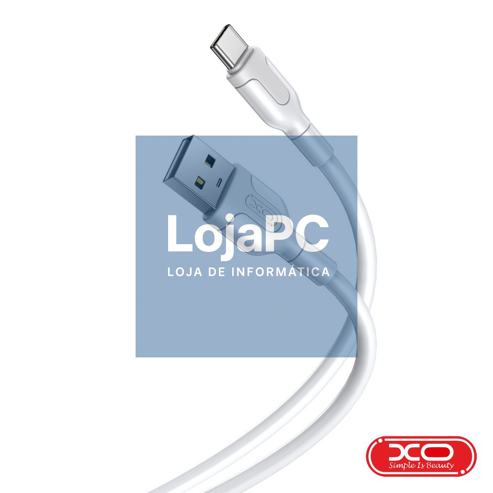 Cabo USB-A 2.0 Macho / USB-C 2.1A 1m Branco XO