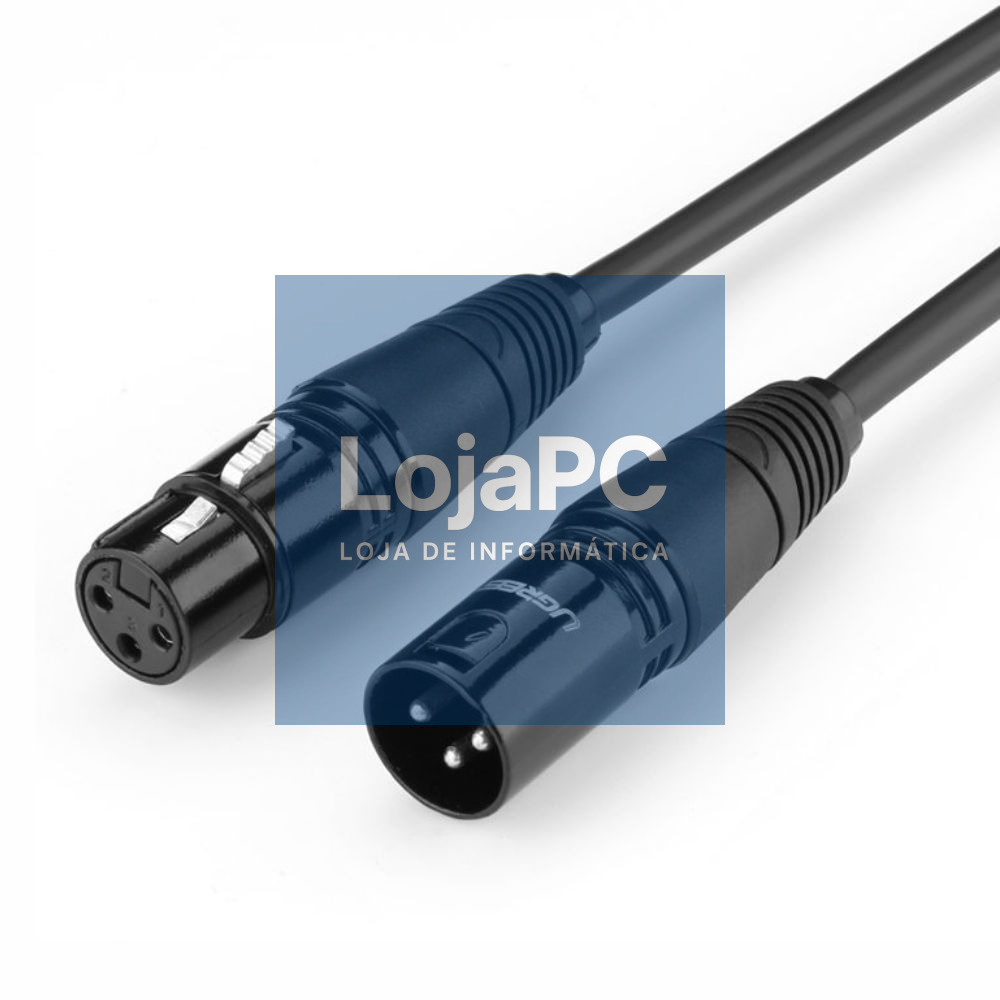 Cabo XLR 3p Macho / XLR 3p Fêmea 1m