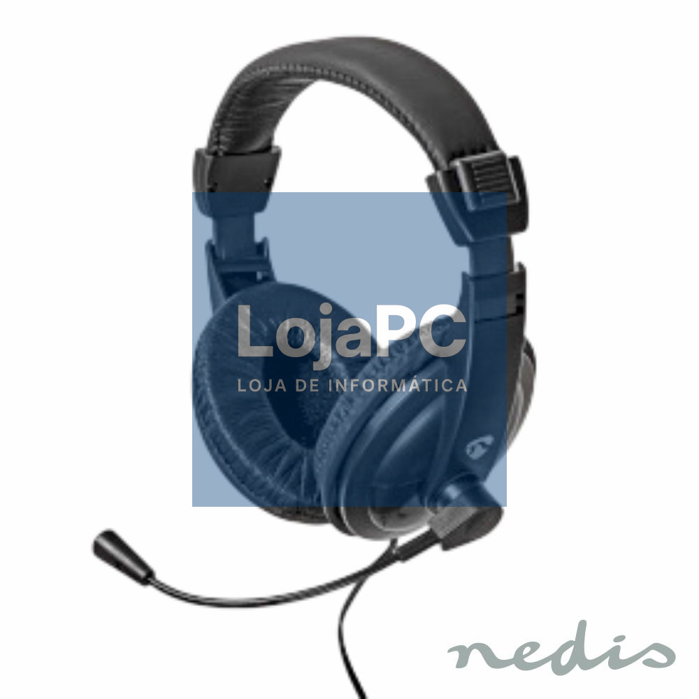 Auscultadores Stereo C/ Microfone Preto NEDIS
