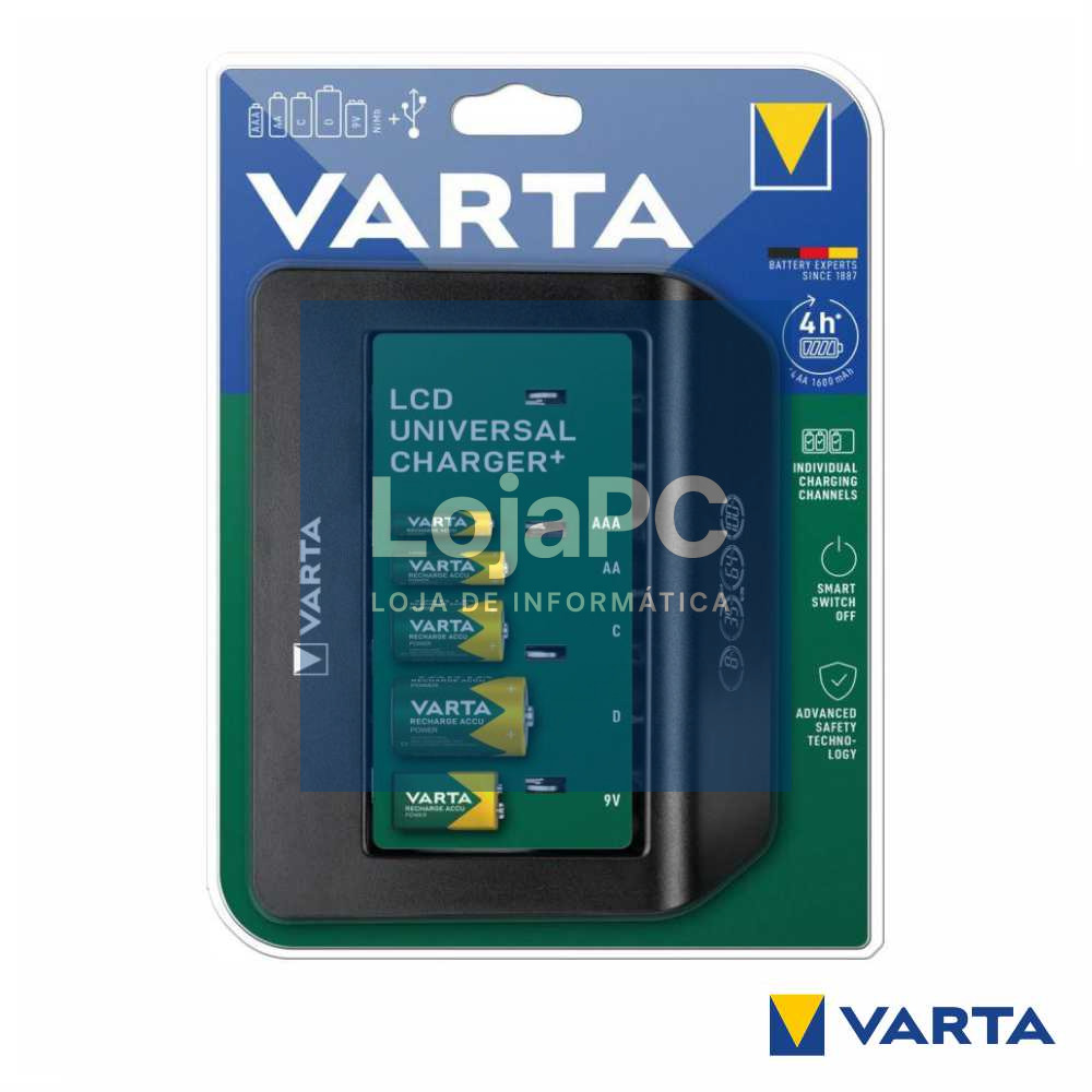 Carregador de Baterias C/ LCD Ni-MH 57688 VARTA