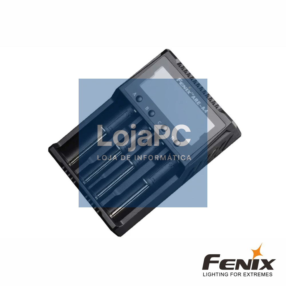 Carregador Pilhas 4x C/ LCD AA/AAA/18650/26650 FENIX
