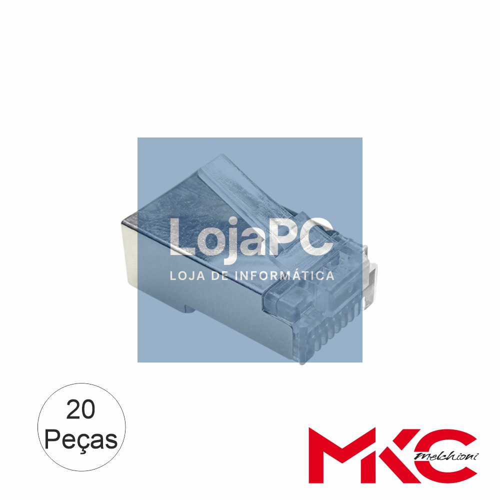 Ficha RJ45 Modular 8p8c Cat6 FTP Passante 20x MKC