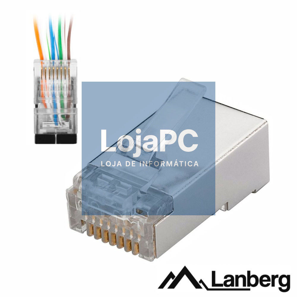 Ficha RJ45 Modular 8p8c CAT5E Passante 100PCS LANBERG