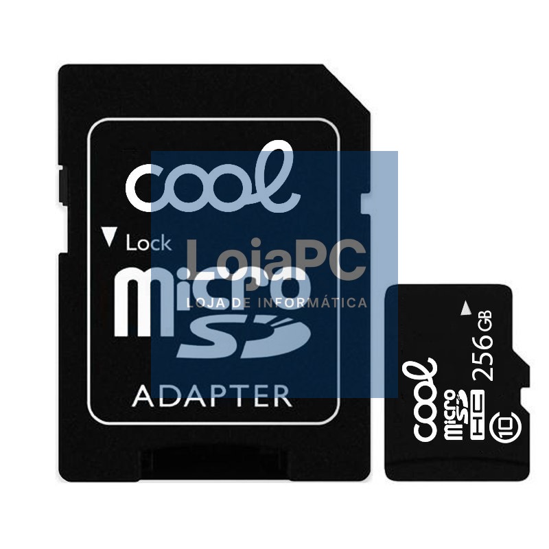 Micro SD Memory Card with Adapter x256 GB COOL (Class 10) — imagem 2