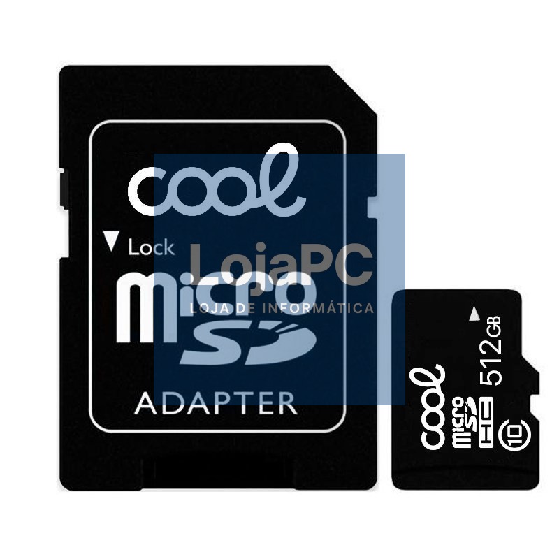 Micro SD Memory Card with Adapter x512 GB COOL (Class 10) — imagem 2