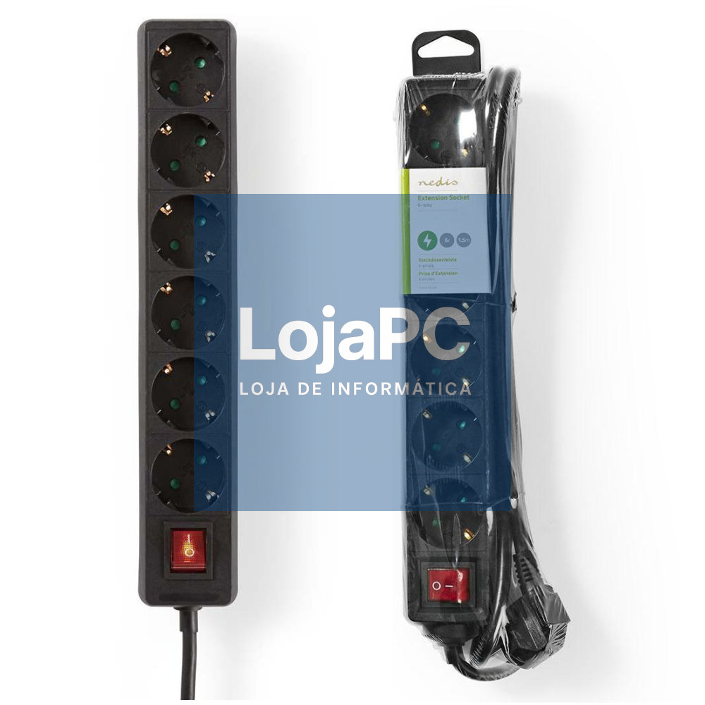 Extensão Elétrica 5x Schuko C/ Interruptor 3m ORNO